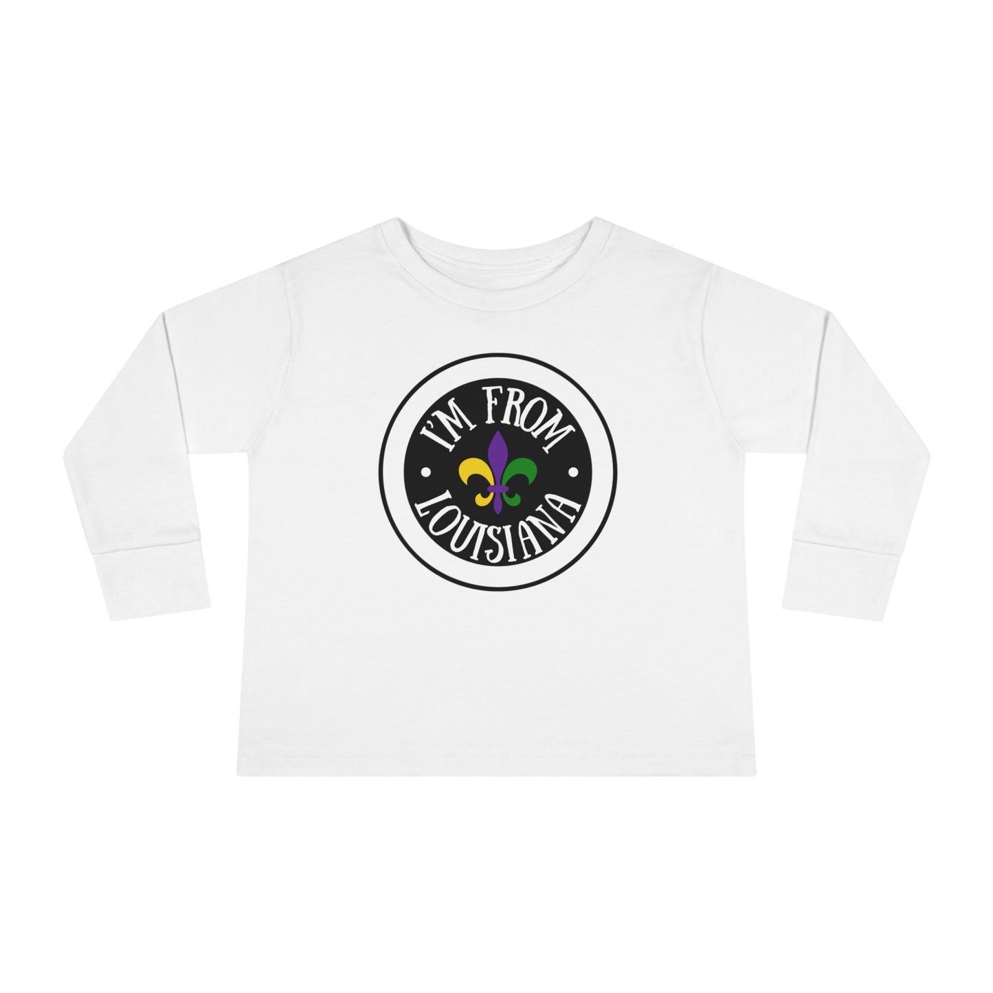 I'm From Louisiana Circle Logo Toddler Long Sleeve Tee