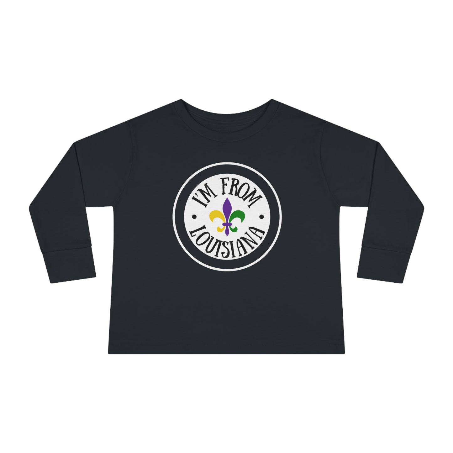 I'm From Louisiana Circle Logo Toddler Long Sleeve Tee