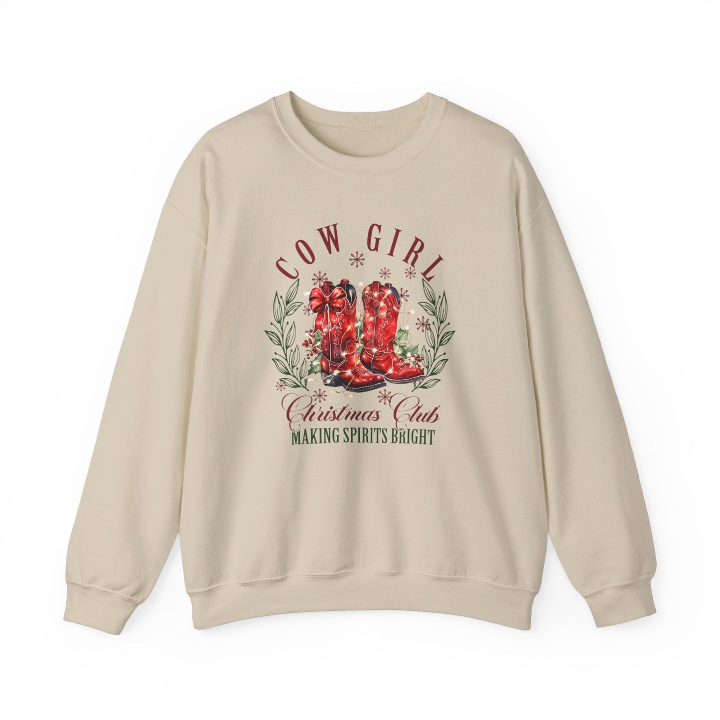 Cowgirl Christmas Club Boots Sweatshirt