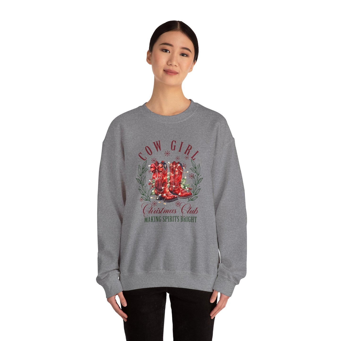 Cowgirl Christmas Club Boots Sweatshirt