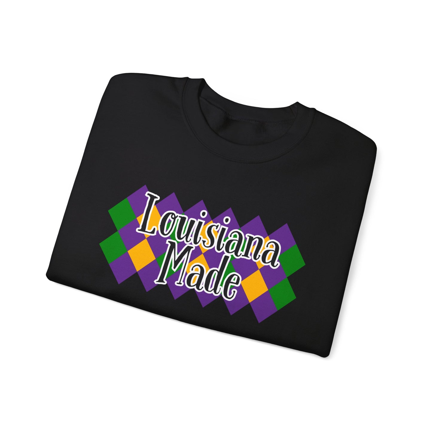 Louisiana Made Pattern Mardi Gras Crewneck Sweatshirt