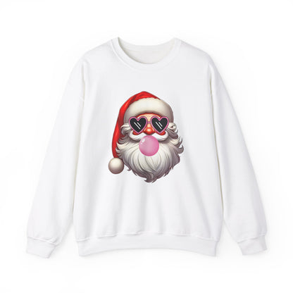 Cool Santa with Shades and Bubble Gum Design Sweatshirt