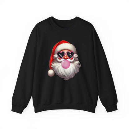 Cool Santa with Shades and Bubble Gum Design Sweatshirt