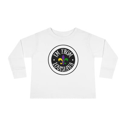I'm From Louisiana Circle Logo Toddler Long Sleeve Tee