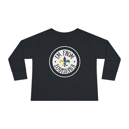 I'm From Louisiana Circle Logo Toddler Long Sleeve Tee