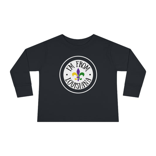 I'm From Louisiana Circle Logo Toddler Long Sleeve Tee