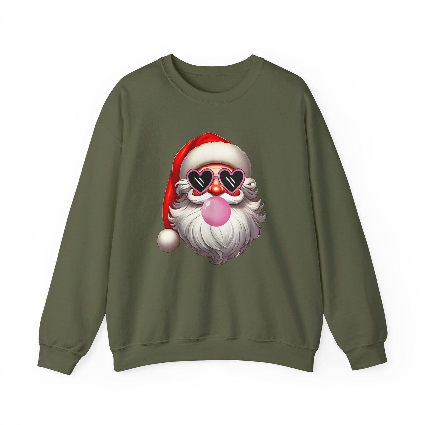 Cool Santa with Shades and Bubble Gum Design Sweatshirt