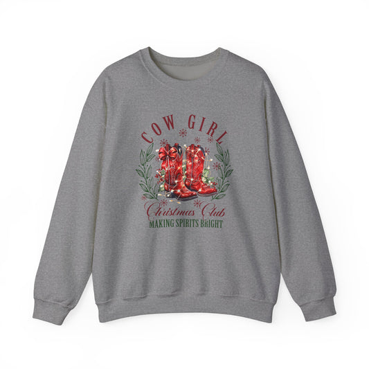 Cowgirl Christmas Club Boots Sweatshirt