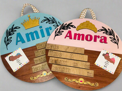 Birth Announcement Door Hanger Signs