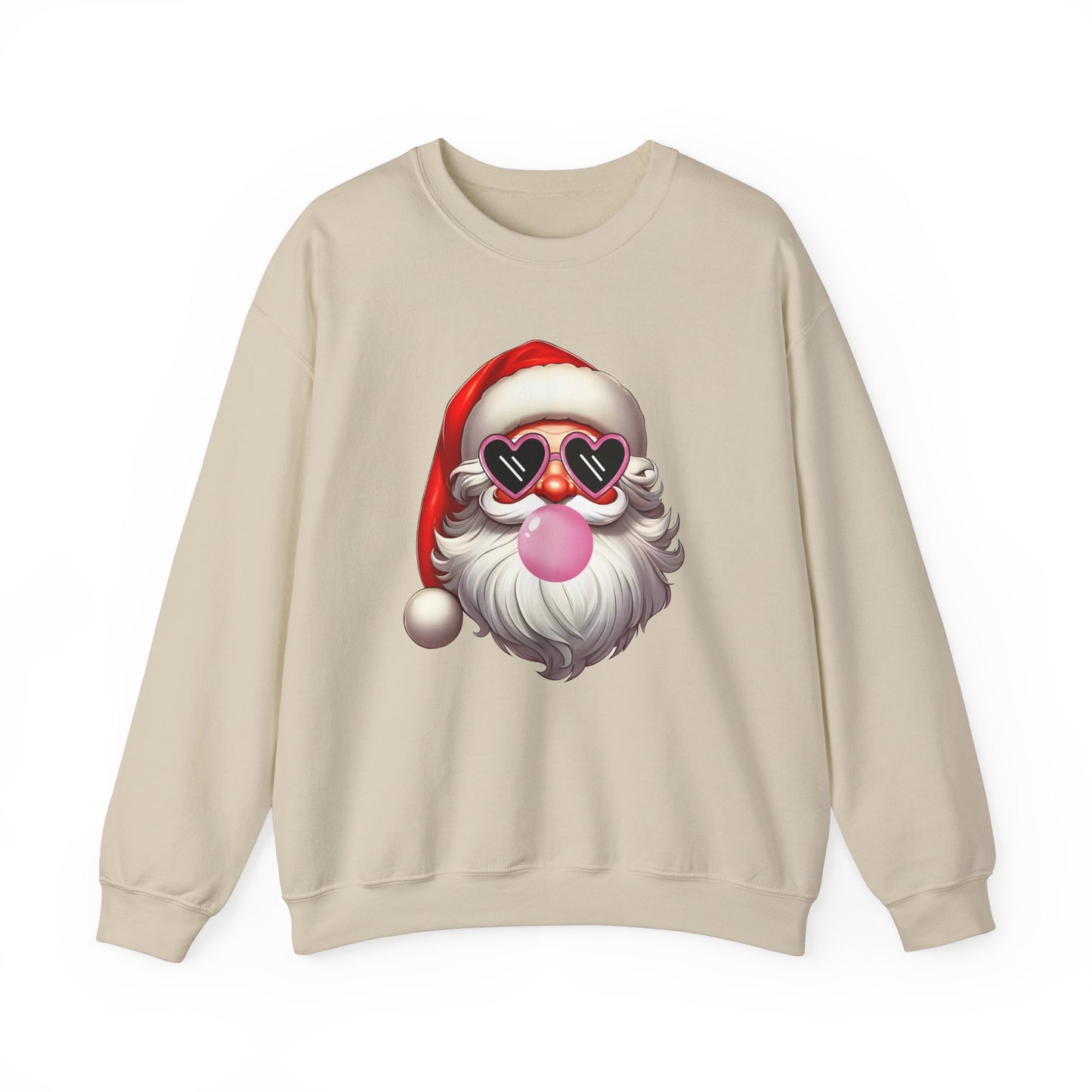 Cool Santa with Shades and Bubble Gum Design Sweatshirt