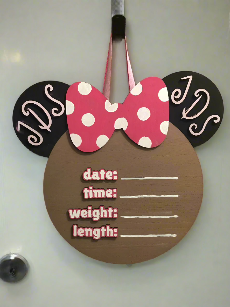 Birth Announcement Door Hanger Signs