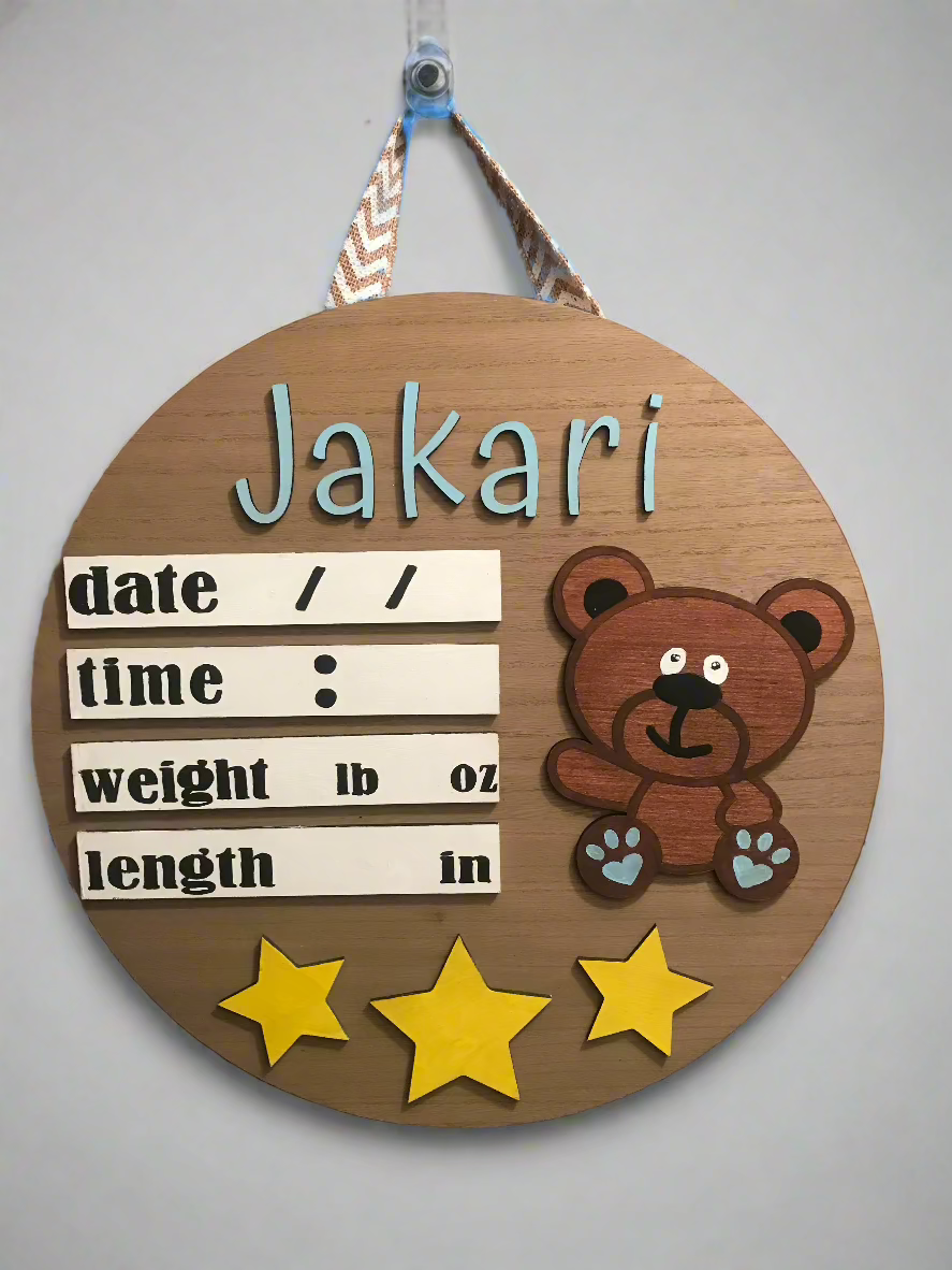 Birth Announcement Door Hanger Signs