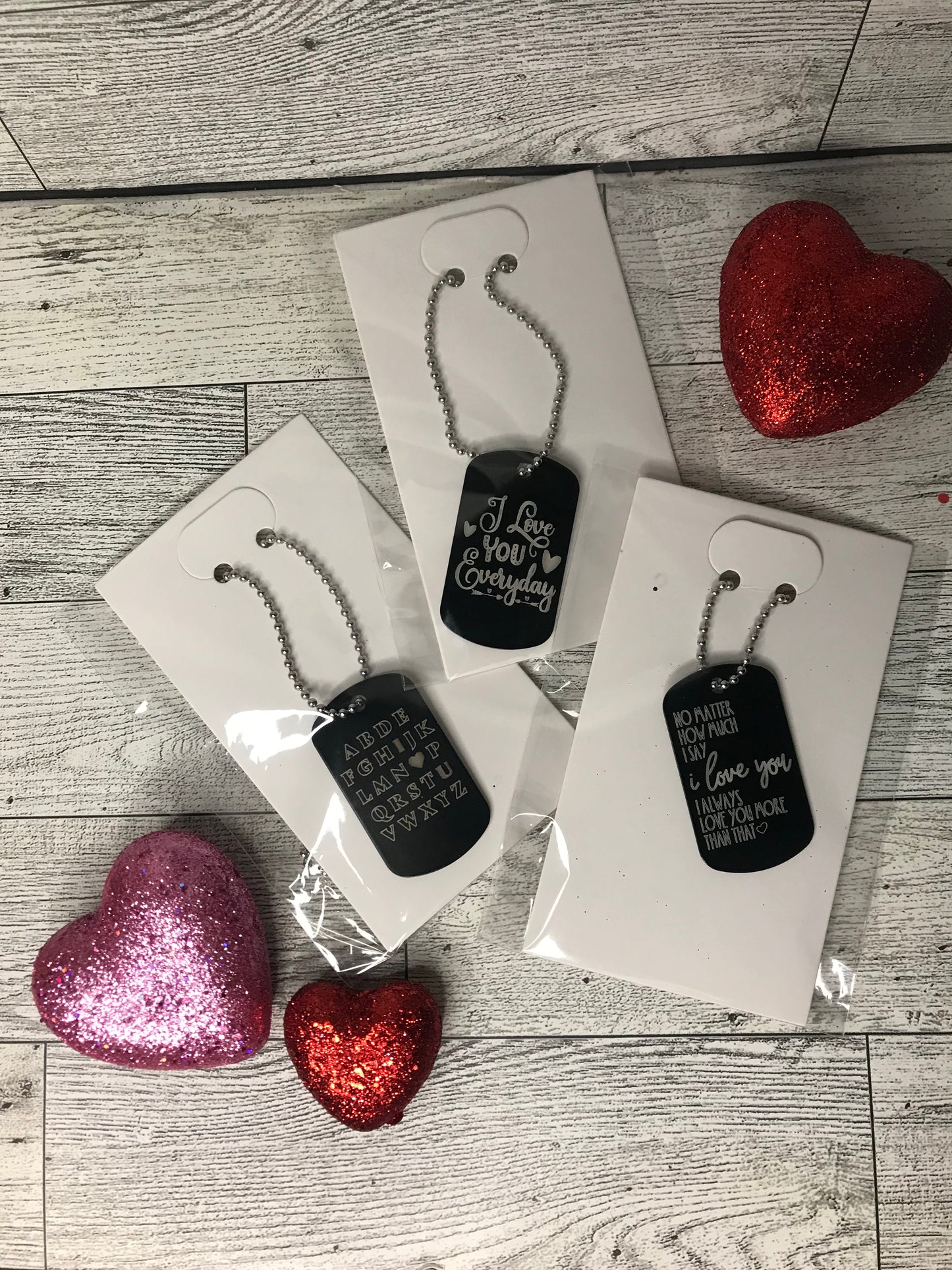 Engraved Valentine’s Day Dog Tag Necklace