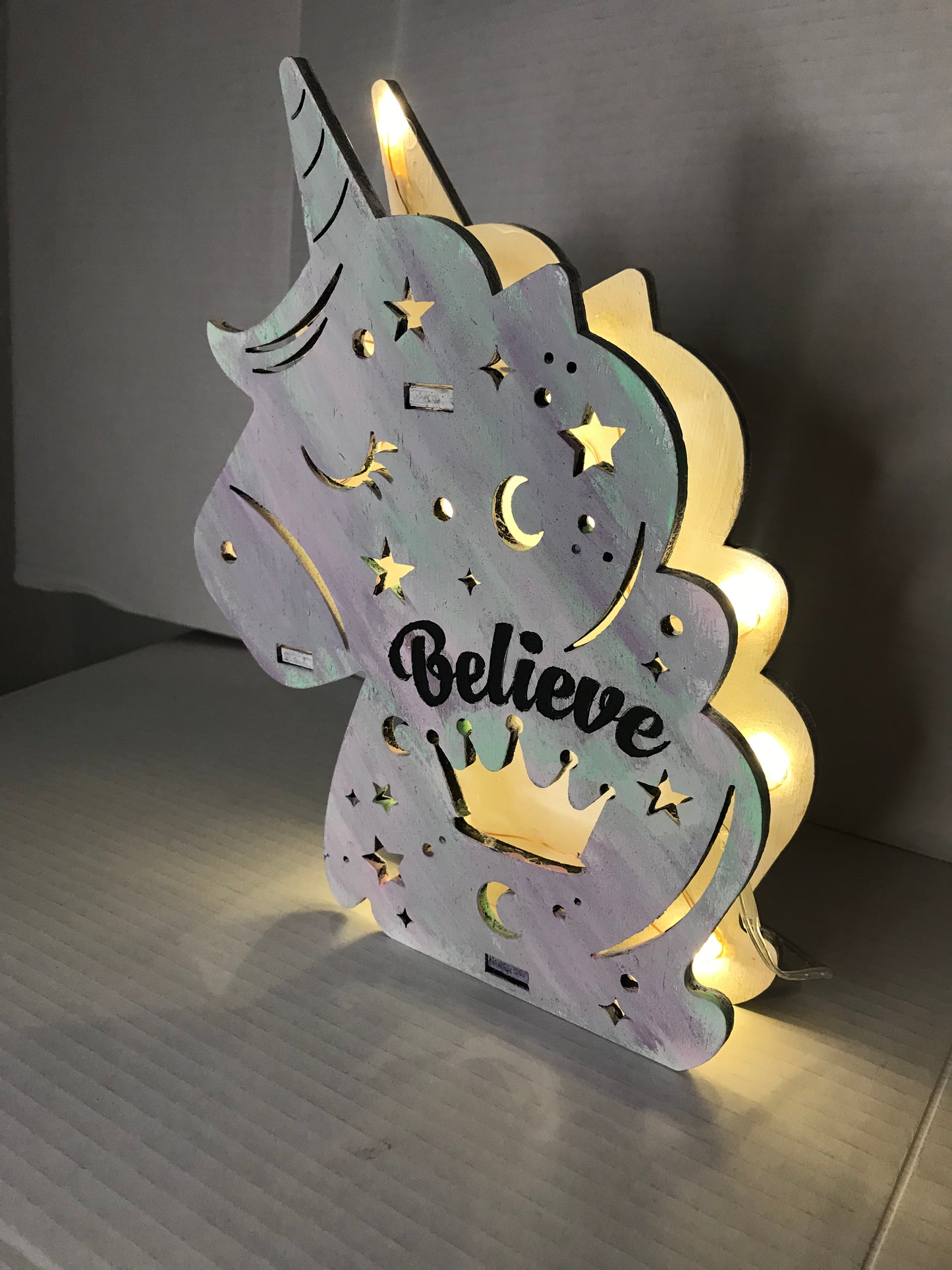 Unicorn Head Night Light Lamp