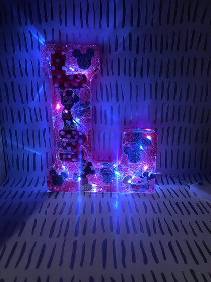 Customized Resin Epoxy Night Light Table Lamp with Lighted Base