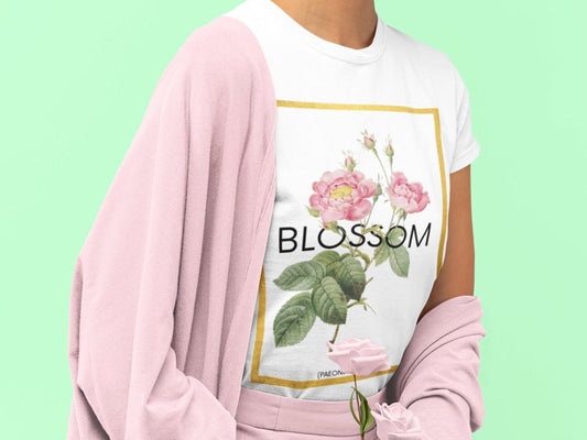 Peony Blossom T-shirt; 3-D Flower Design Shirt; Nature Themed Clothing; Unisex Jersey Short Sleeve Tee